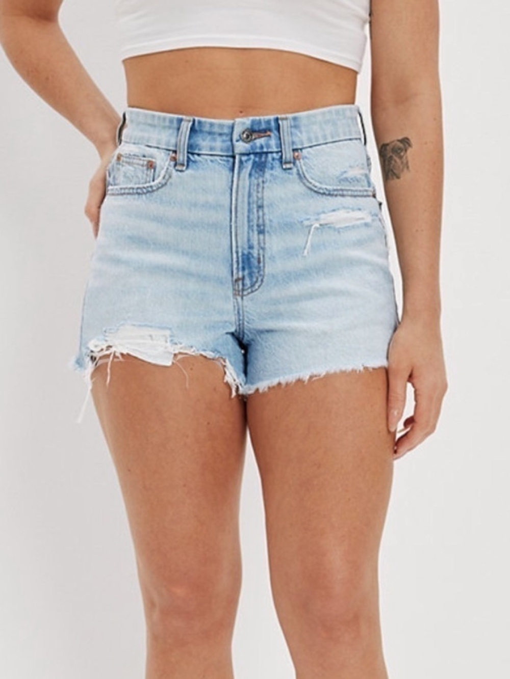 American Eagle Curvy High Rise 90s Boyfriend Denim Shorts